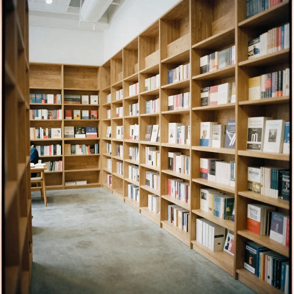 Organized book shelves